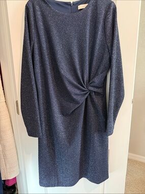 LOFT evening sapphire shimmer cocktail dress